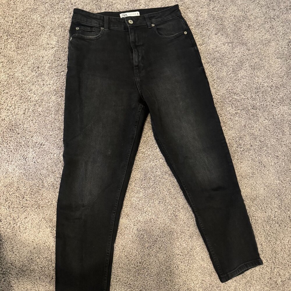 Zara Black Straight Leg Jeans Size 8